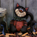Primitive Halloween Pattern, Primitive Black Cat Ornies