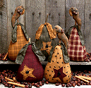 Primitive Pears and Crows Pattern